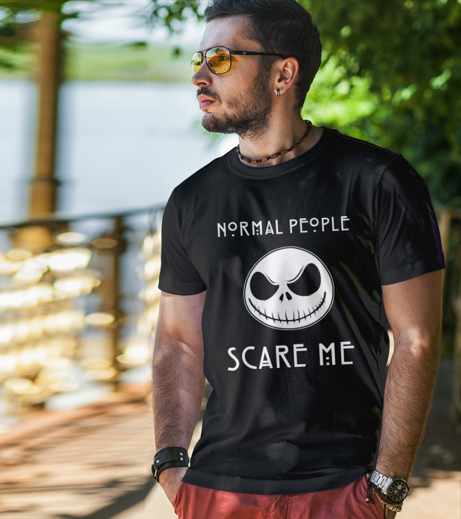 Normal People Scare Me Jack Skellington Face T-Shirt