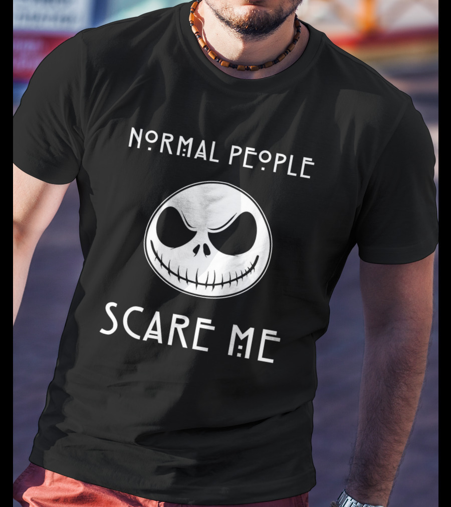 Normal People Scare Me Jack Skellington Face T-Shirt