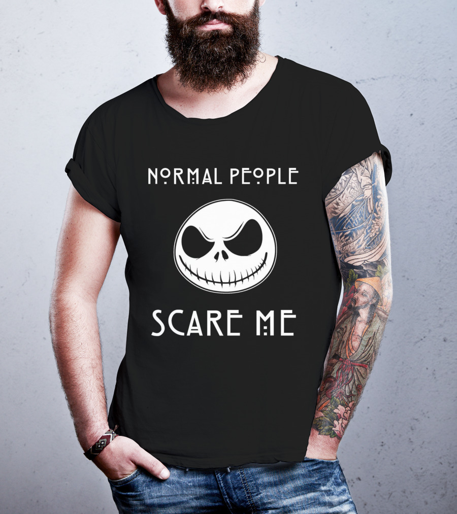 Normal People Scare Me Jack Skellington Face T-Shirt