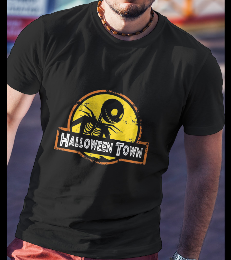 Halloween Town Skeleton Jack O'Lantern Moon T-Shirt