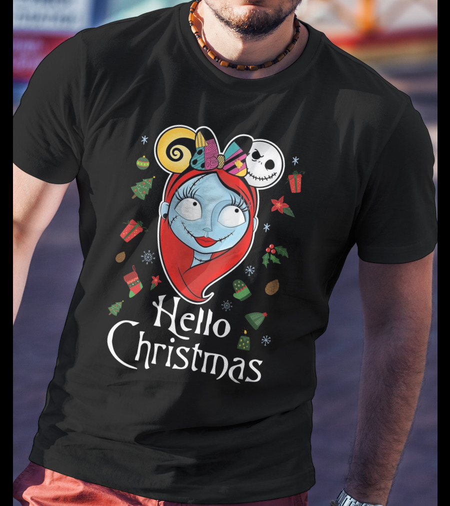 Hello Christmas Nightmare Inspired Sally Jack Skellington Holiday T-Shirt