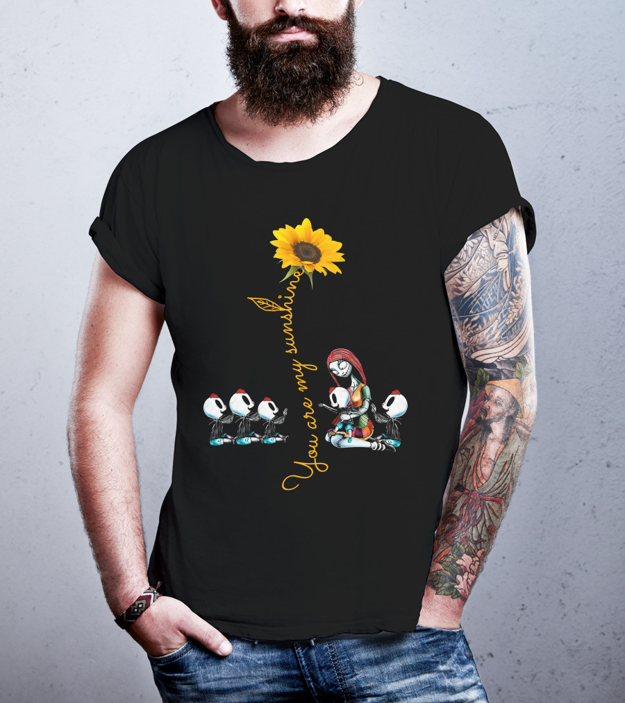 5 Boys You Are My Sunshine Skeleton Family Sunflower T-Shirt