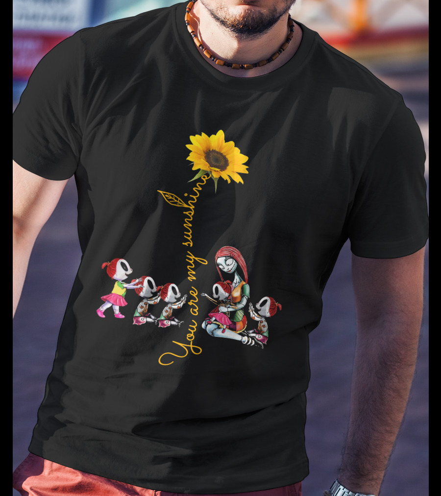 5 Girls You Are My Sunshine Sunflower Skeletons T-Shirt