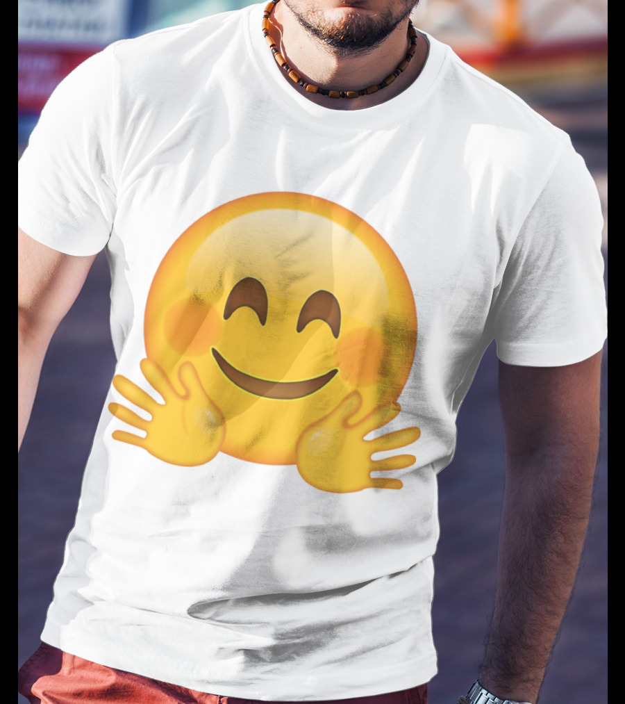 Hugging Face Smiley Emoji With Hands T-Shirt