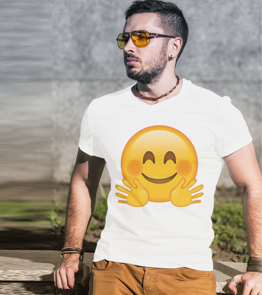 Hugging Face Smiley Emoji With Hands T-Shirt