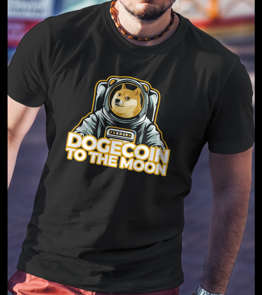 Shiba Dogecoin Astronaut Journey To The Moon T-Shirt