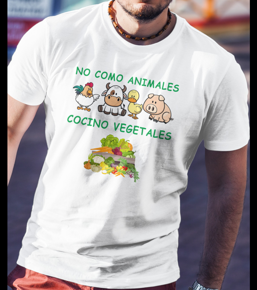 No Como Animales Cocino Vegetales Granja Pollo Vaca Pato Cerdo Verduras T-Shirt