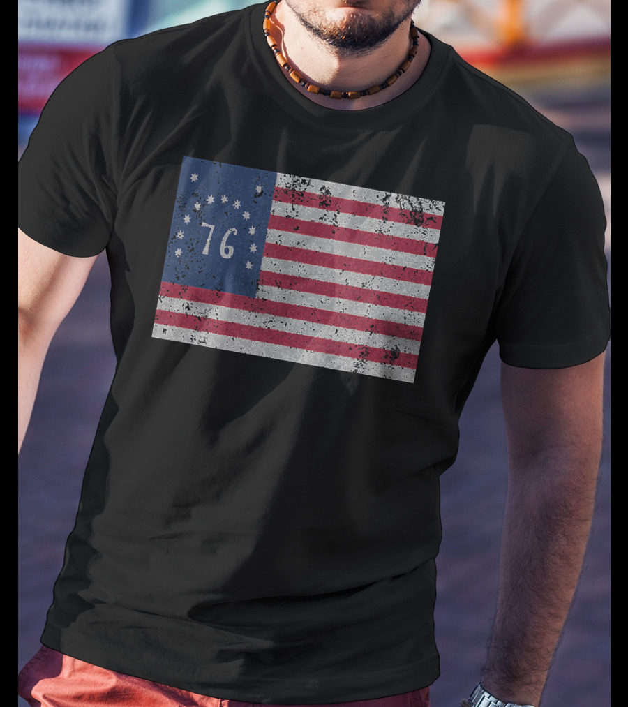 American Bennington Flag 76 United States Of America 1776 T-Shirt