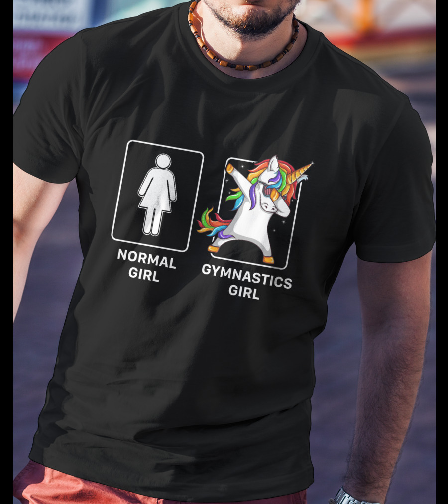 Normal Girl Gymnastics Girl Unicorn Dabbing T-Shirt