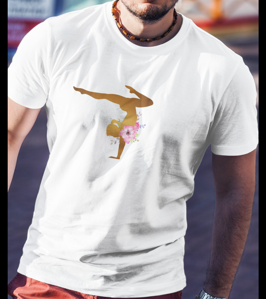 Gymnastics Floral Balance Artistry T-Shirt