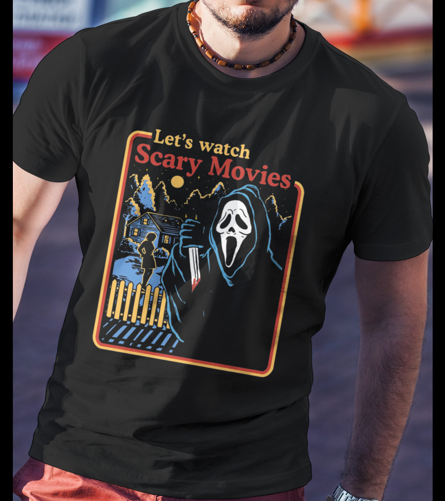Let's Watch Scary Movies Scream Horror T-Shirt