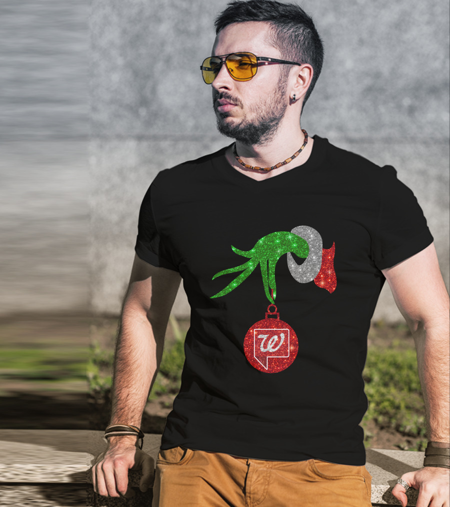 Glittery Green Hand With Walgreens Ornament Christmas Image T-Shirt