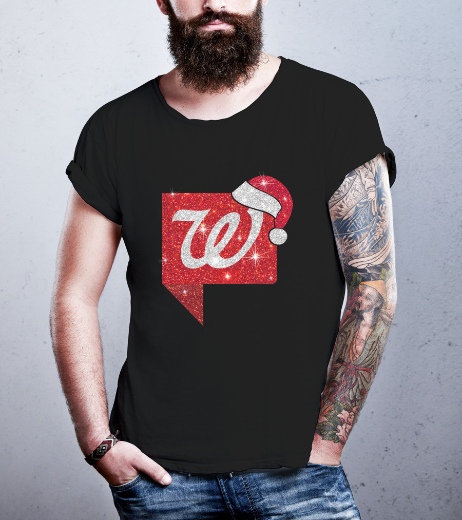Walgreens Logo Christmas Santa Hat Holiday T-Shirt