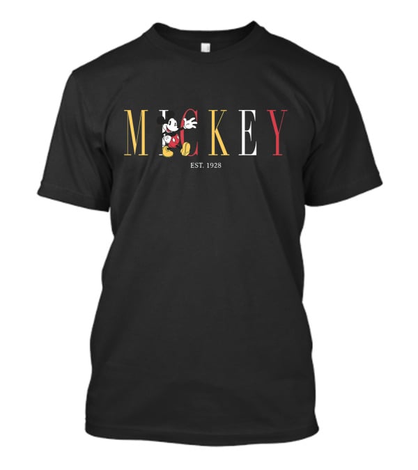 Disney Mickey Mouse Est. 1928 Mickey And Friends Simple Text Classic T-Shirt