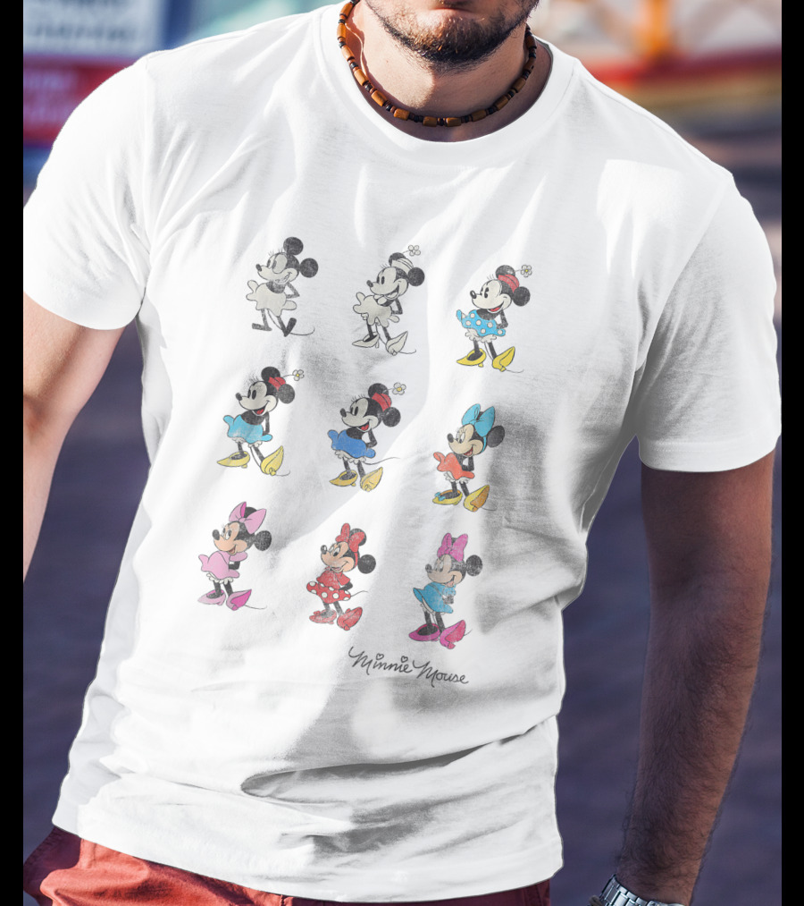 Mickey And Friends Minnie Mouse Evolution Over Time T-Shirt