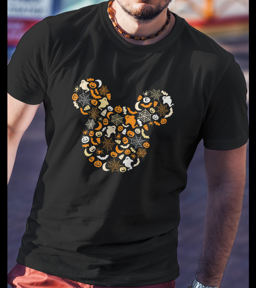 Disney Mickey Mouse Halloween Ghosts Pumpkins Spiders T-Shirt