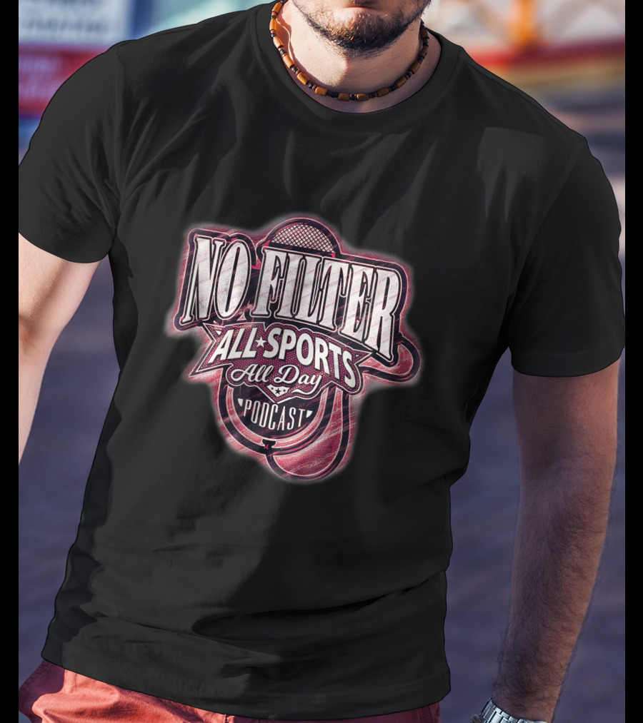 No Filter All Sports All Day Podcast Microphone Emblem T-Shirt
