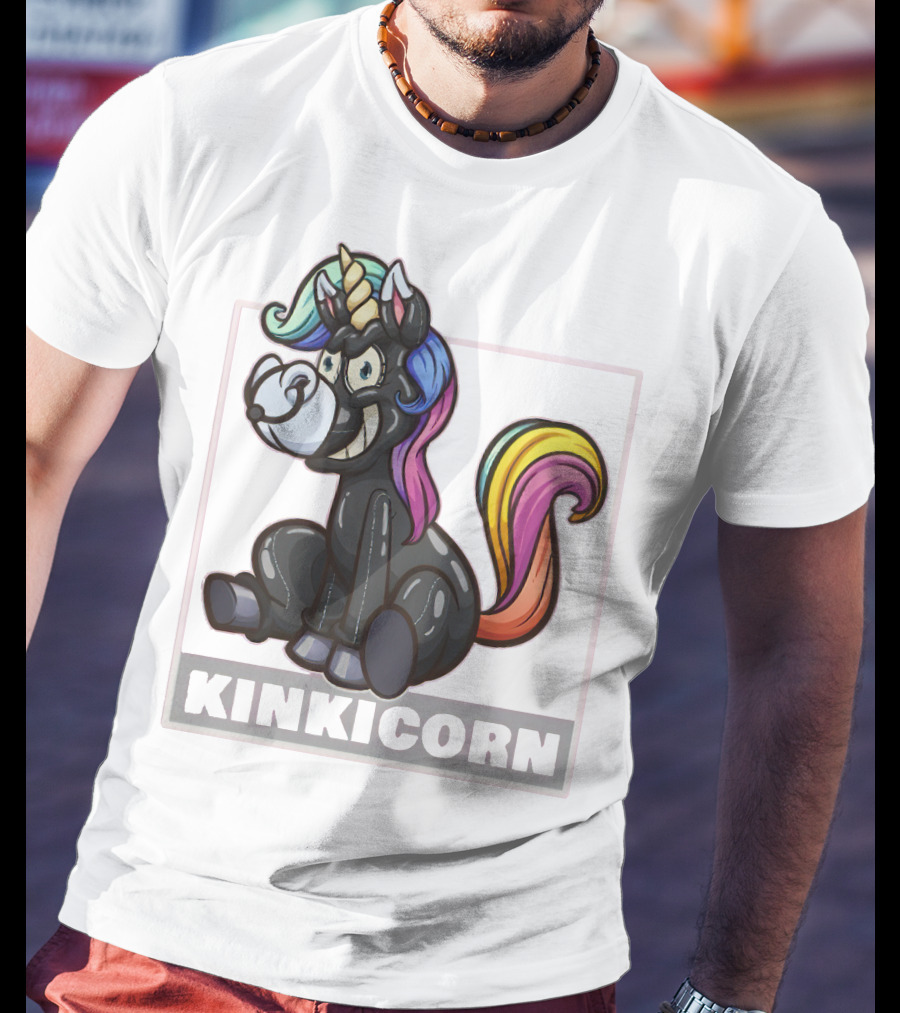 Kinkicorn Watts The Safeword Rainbow Unicorn Character T-Shirt
