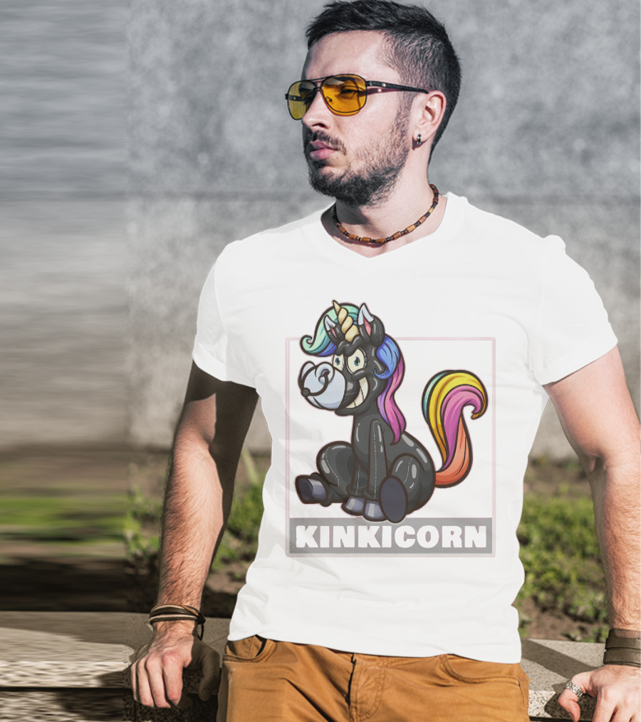 Kinkicorn Watts The Safeword Rainbow Unicorn Character T-Shirt