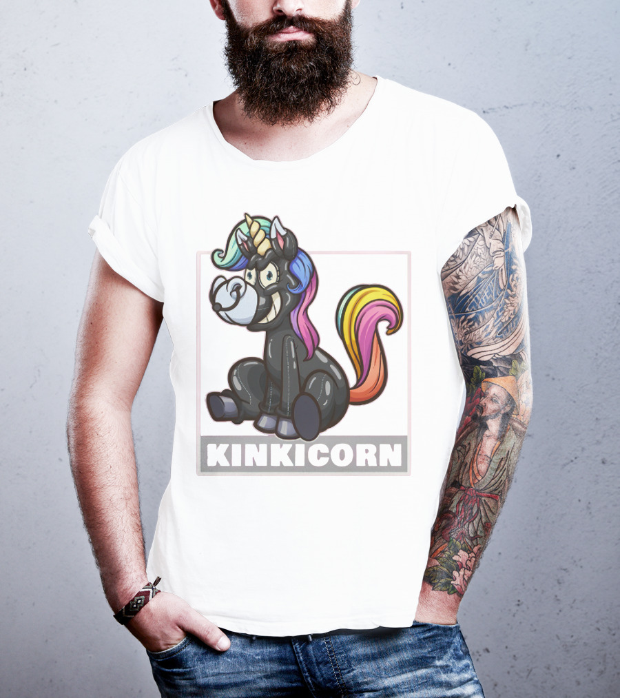 Kinkicorn Watts The Safeword Rainbow Unicorn Character T-Shirt