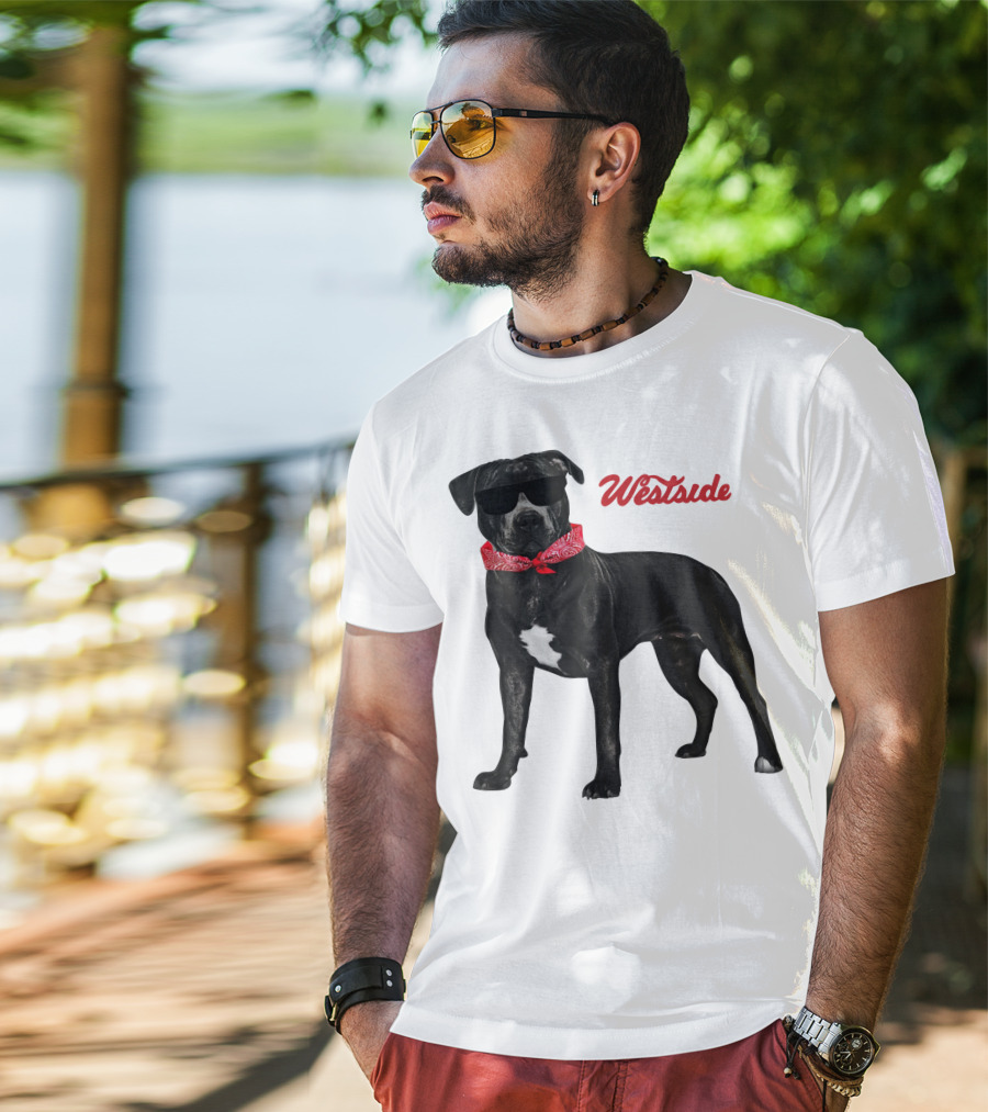 Westside Cool Dog With Sunglasses And Bandana T-Shirt