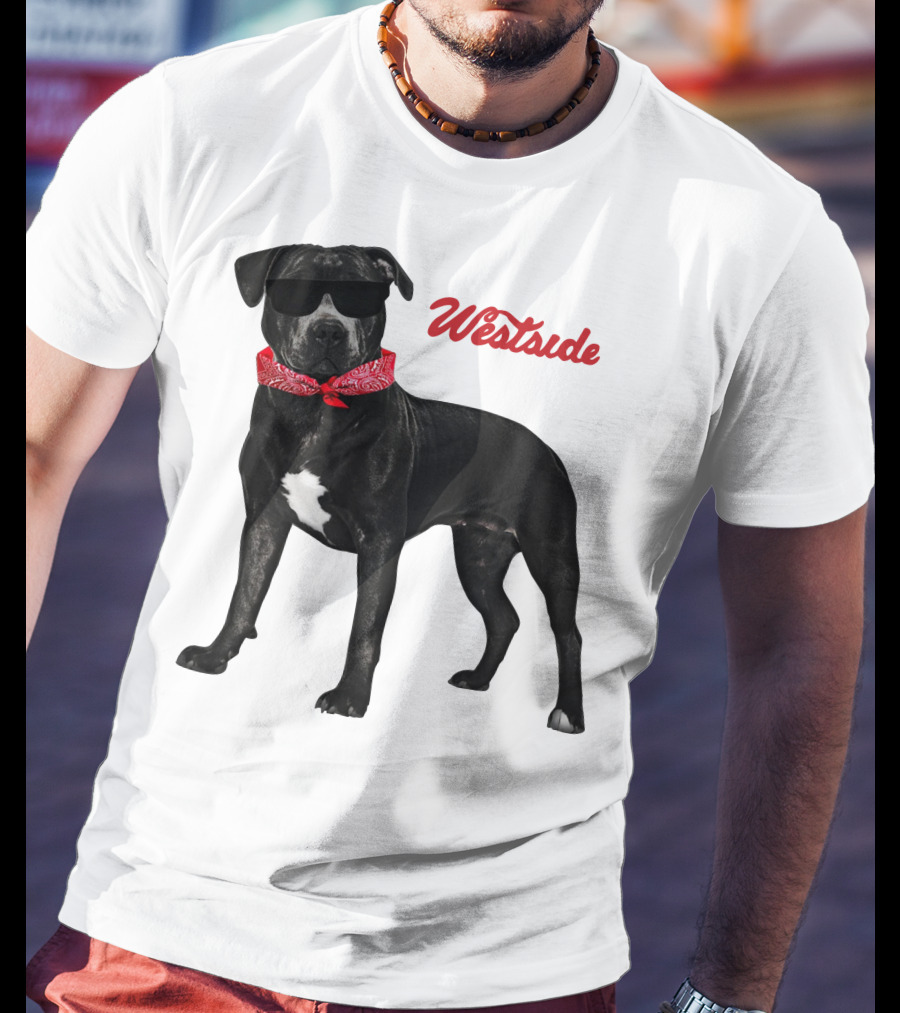 Westside Cool Dog With Sunglasses And Bandana T-Shirt