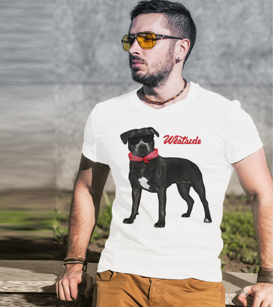 Westside Cool Dog With Sunglasses And Bandana T-Shirt