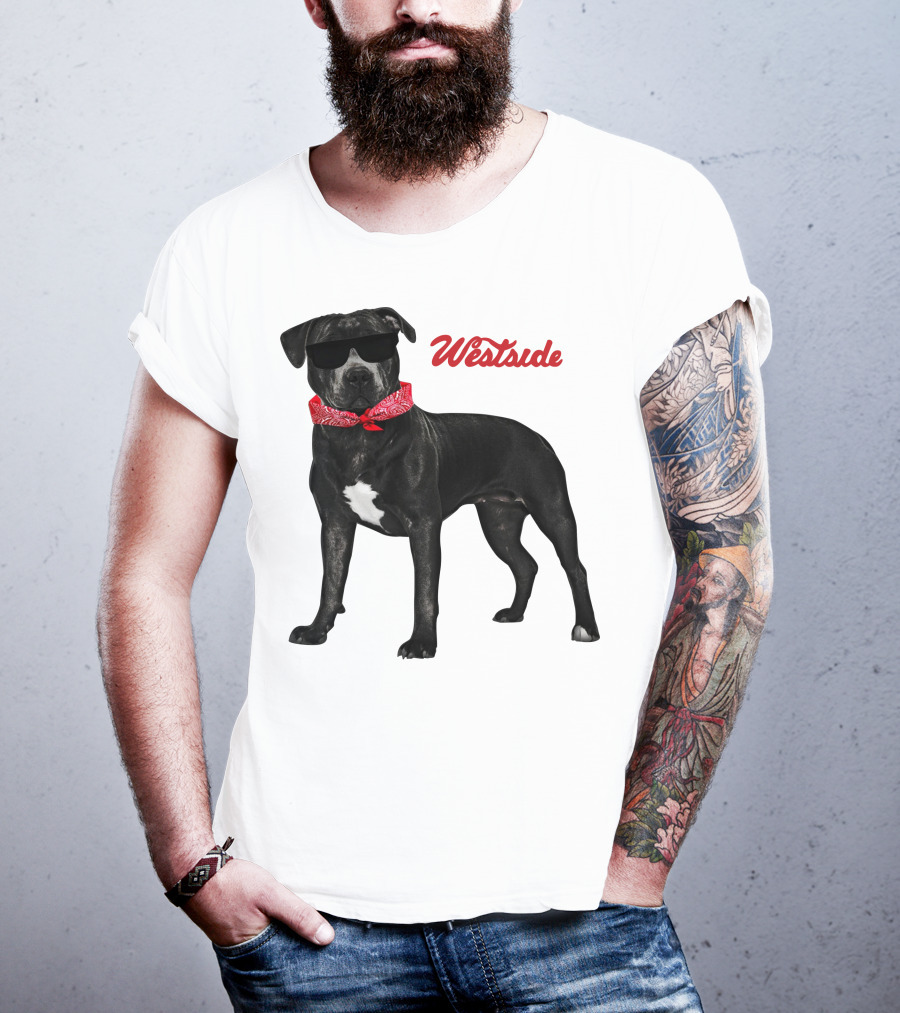 Westside Cool Dog With Sunglasses And Bandana T-Shirt