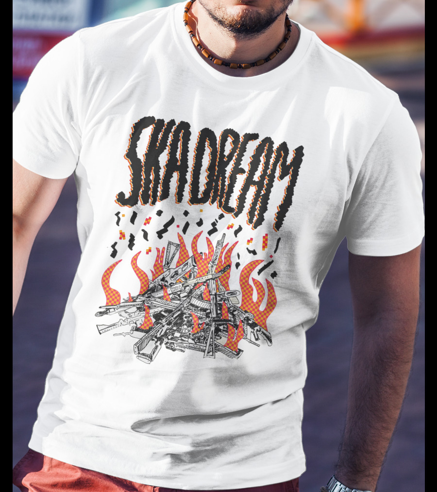 SKA DREAM Flames And Instruments Pile T-Shirt