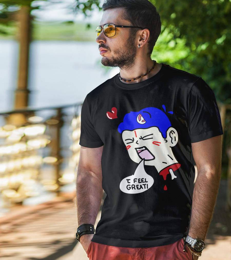 6 Dogs Merch I Feel Great Heart Cartoon Bone Droplets T-Shirt