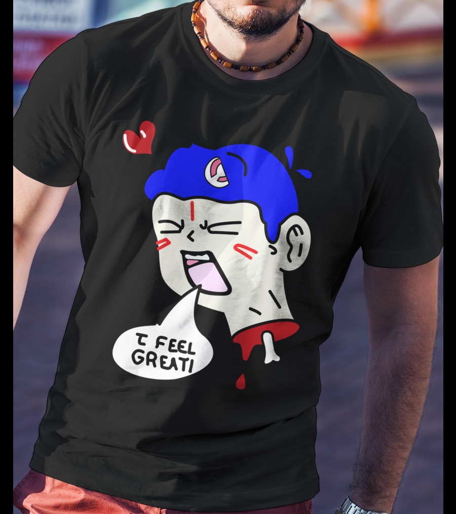 6 Dogs Merch I Feel Great Heart Cartoon Bone Droplets T-Shirt