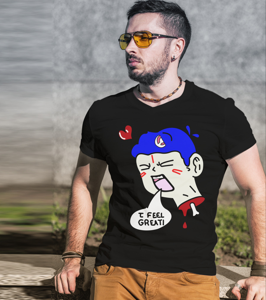 6 Dogs Merch I Feel Great Heart Cartoon Bone Droplets T-Shirt