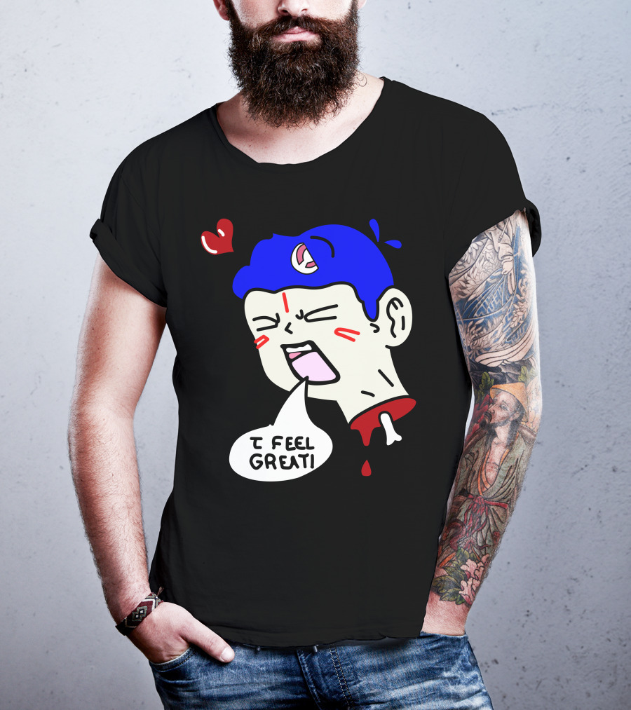 6 Dogs Merch I Feel Great Heart Cartoon Bone Droplets T-Shirt