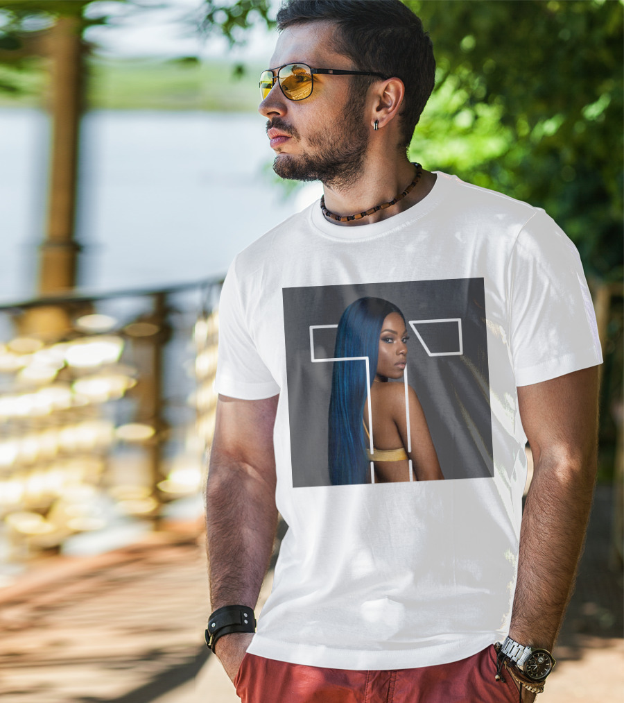 Terilisha T Silhouette Overlay With Blue Hair T-Shirt