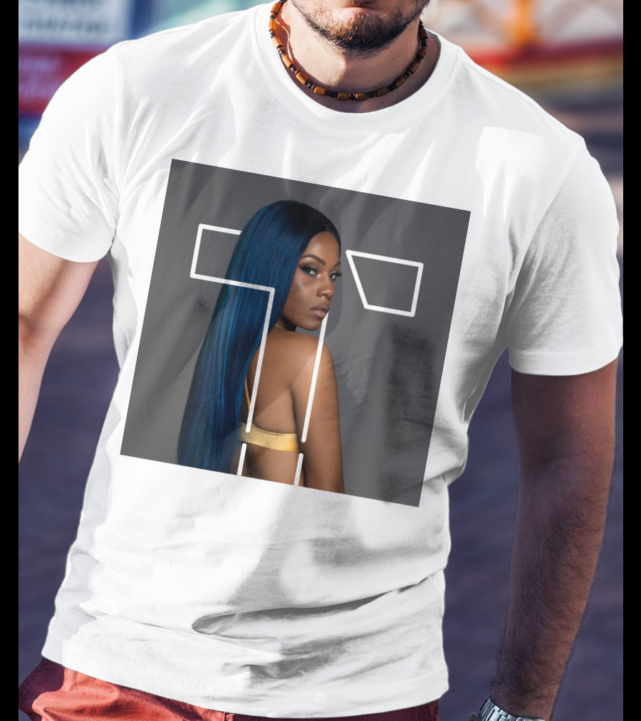 Terilisha T Silhouette Overlay With Blue Hair T-Shirt