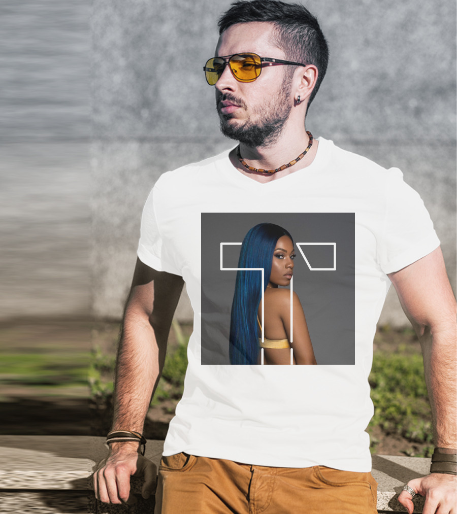 Terilisha T Silhouette Overlay With Blue Hair T-Shirt