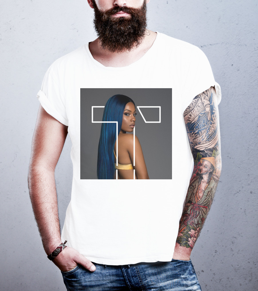 Terilisha T Silhouette Overlay With Blue Hair T-Shirt