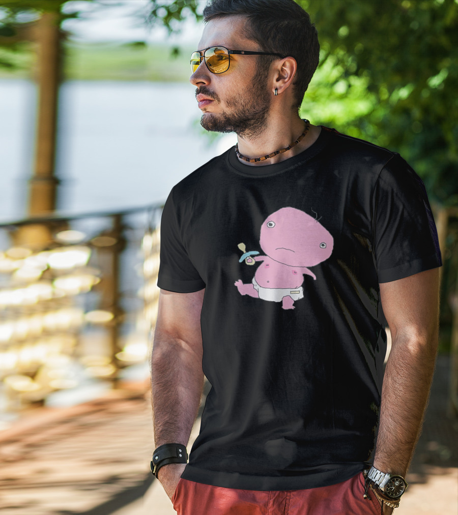 Jack Stauber Baby Character Pacifier Diaper Pink T-Shirt