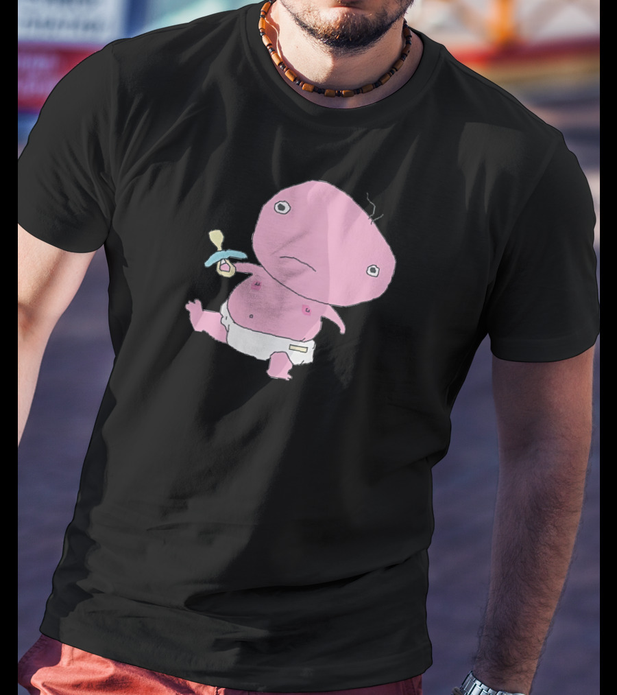 Jack Stauber Baby Character Pacifier Diaper Pink T-Shirt