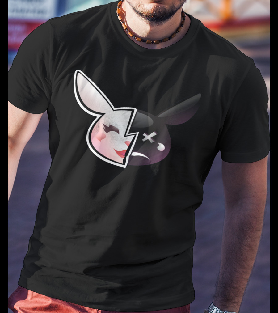Trisha Paytas Merchandise Happy Sad Bunny Icon Split Face T-Shirt