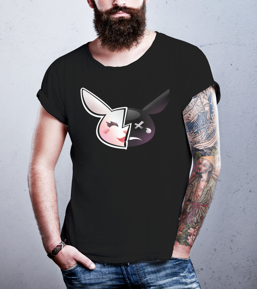 Trisha Paytas Merchandise Happy Sad Bunny Icon Split Face T-Shirt