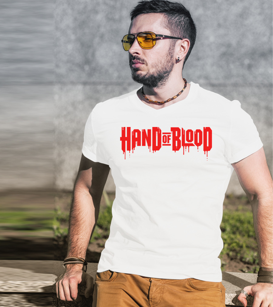 Handofblood Dripping Text T-Shirt
