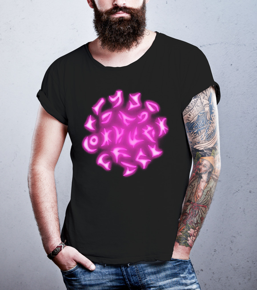 Coldplay Alien Symbols Pink Glowing T-Shirt