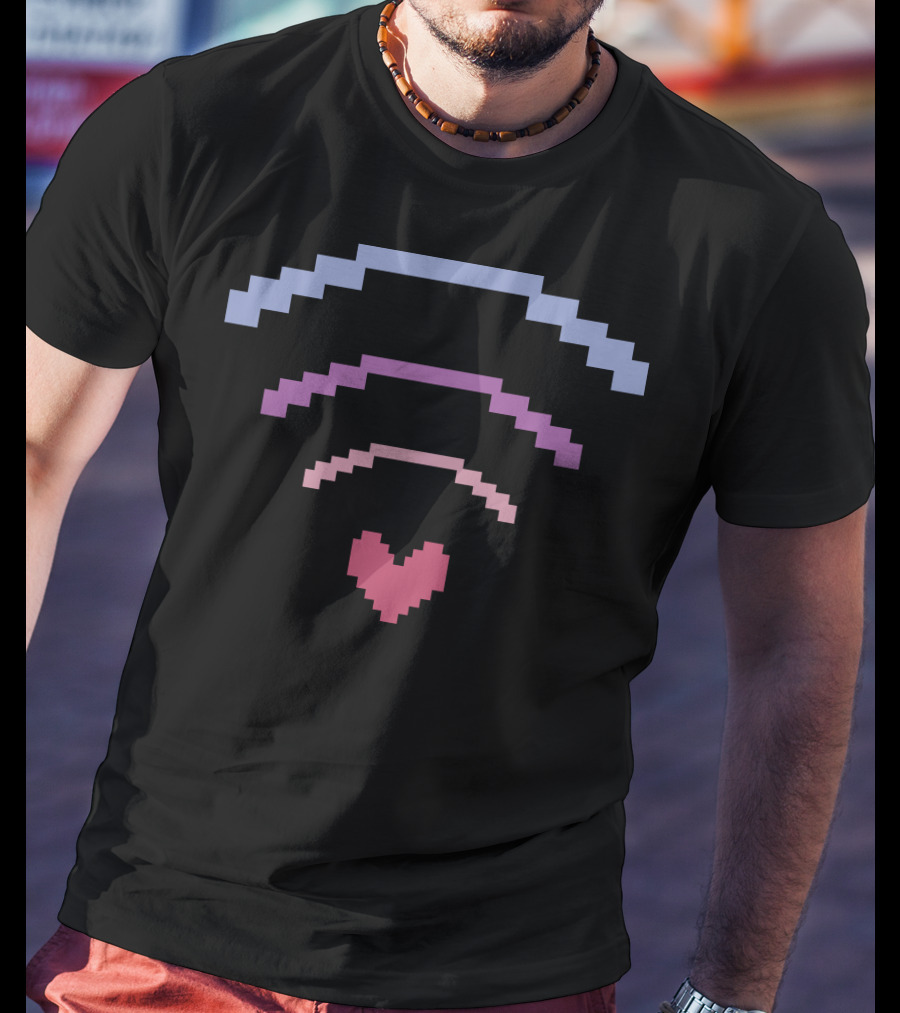 Ihascupquake Merch Pixel Heart WiFi Signal T-Shirt