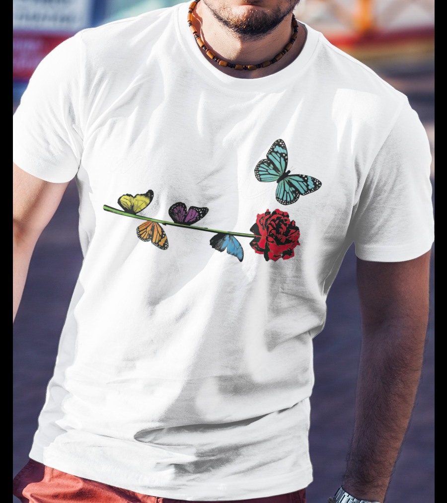 Malu Trevejo Butterflies And Rose T-Shirt
