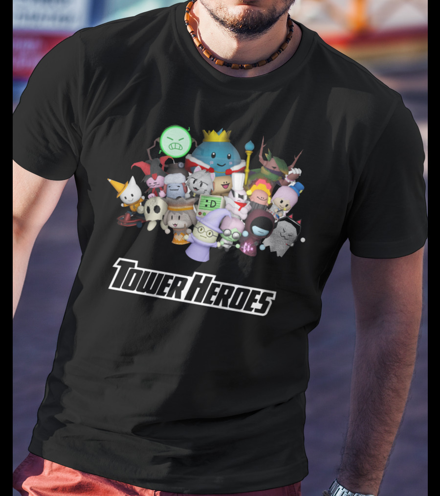 Tower Heroes Game Characters Compilation T-Shirt