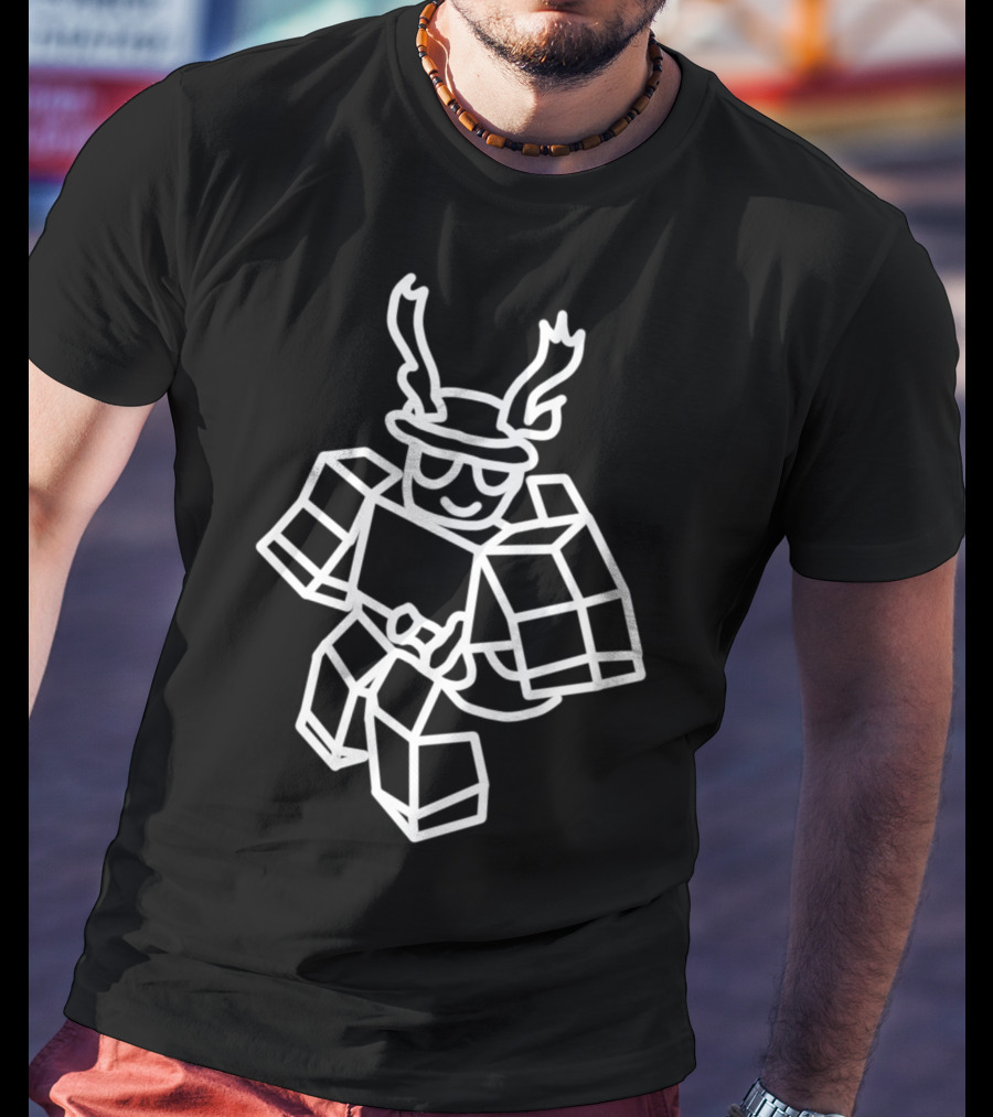 Nikilis Roblox Character Drawing With Antlers And Smile T-Shirt