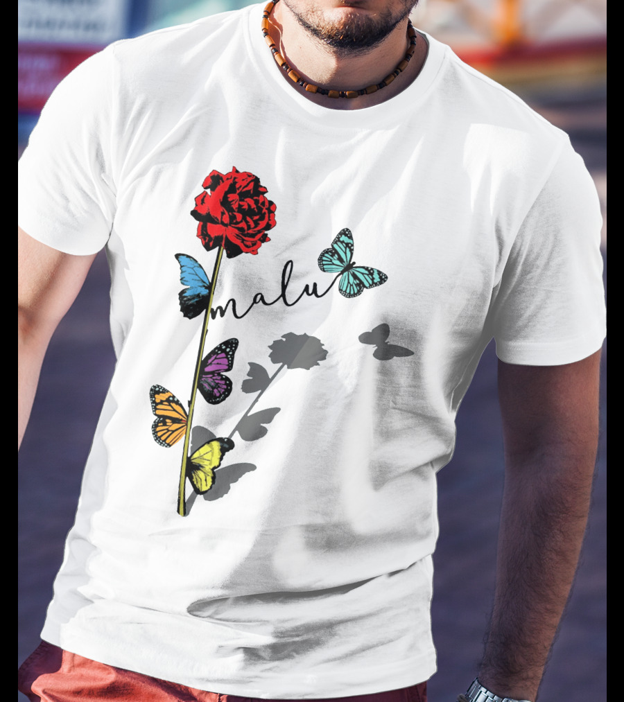 Malu Red Rose Butterflies T-Shirt