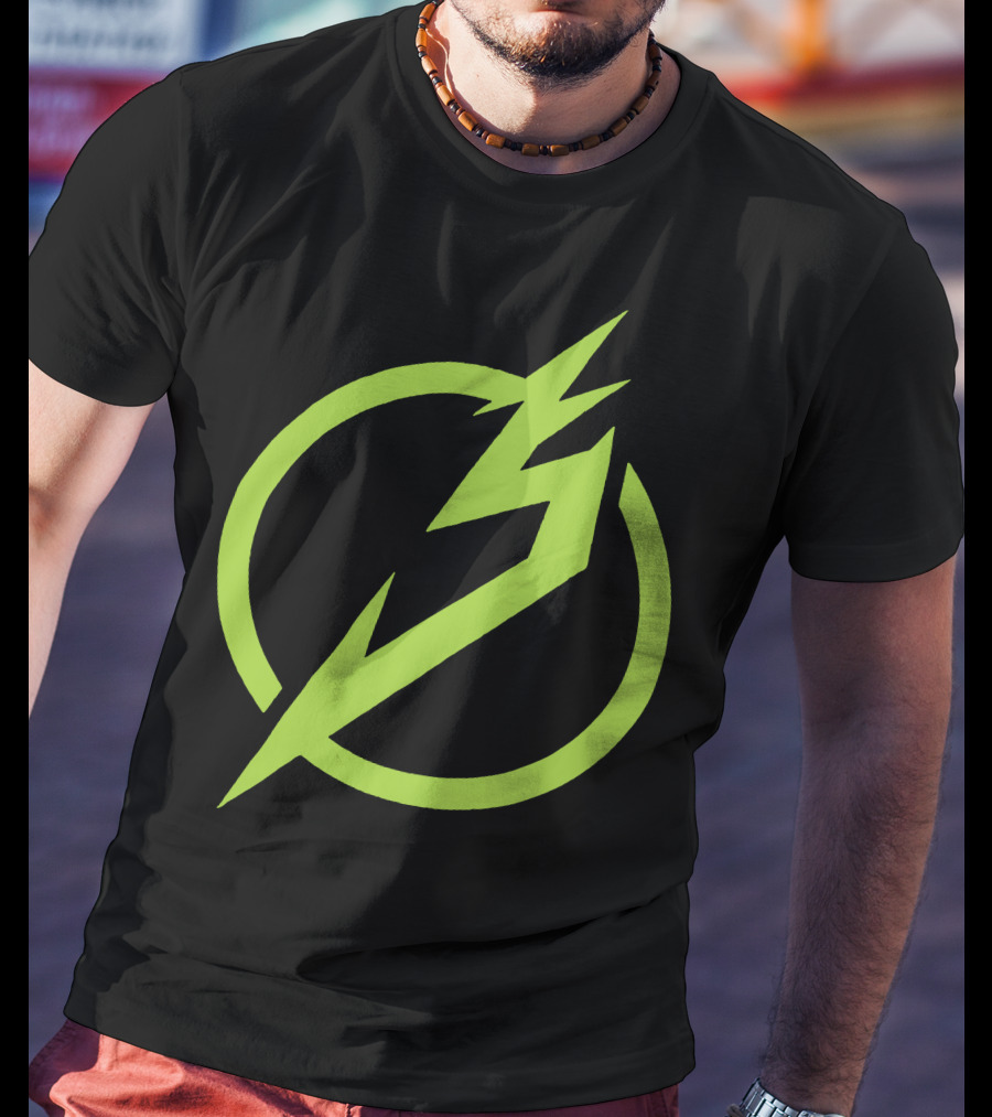 Snails Merch Electric Green Lightning Circle T-Shirt