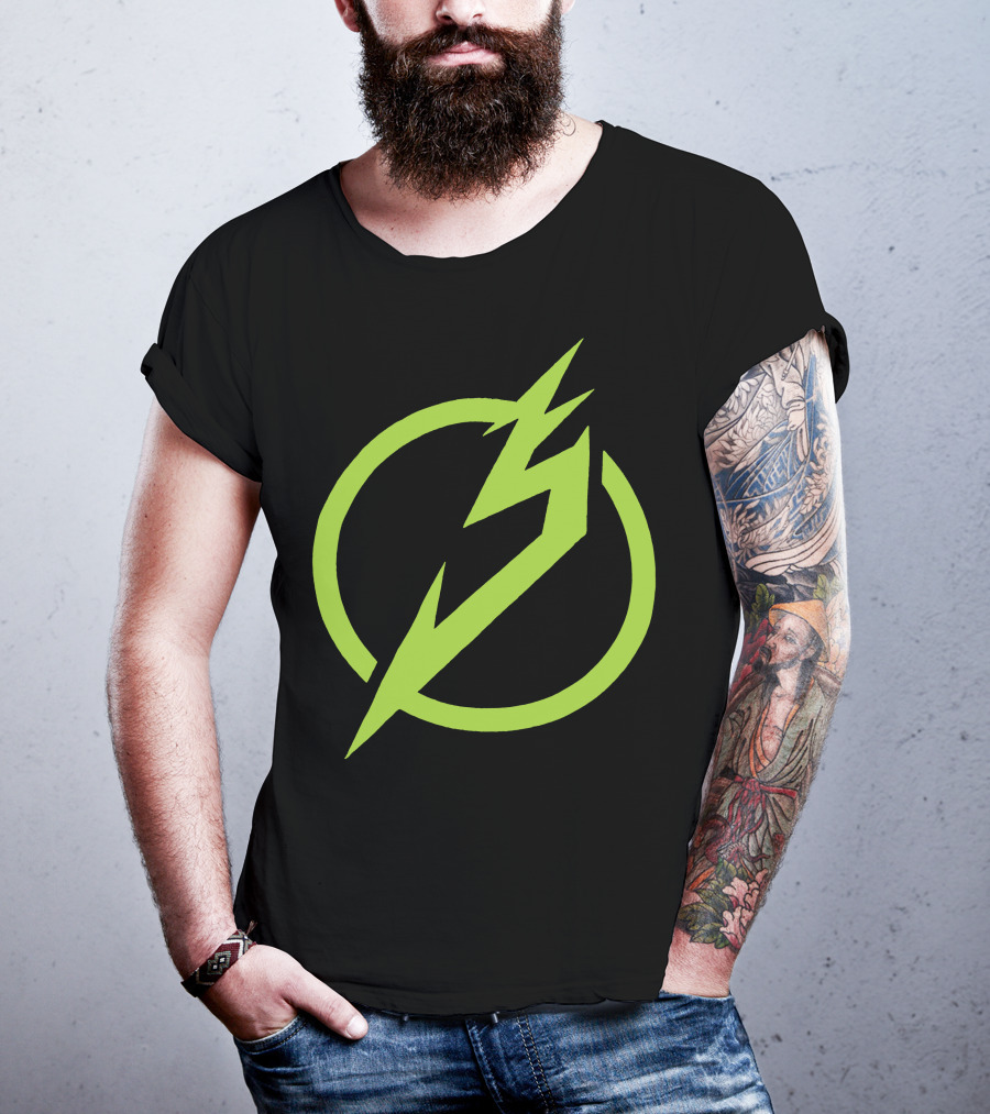 Snails Merch Electric Green Lightning Circle T-Shirt